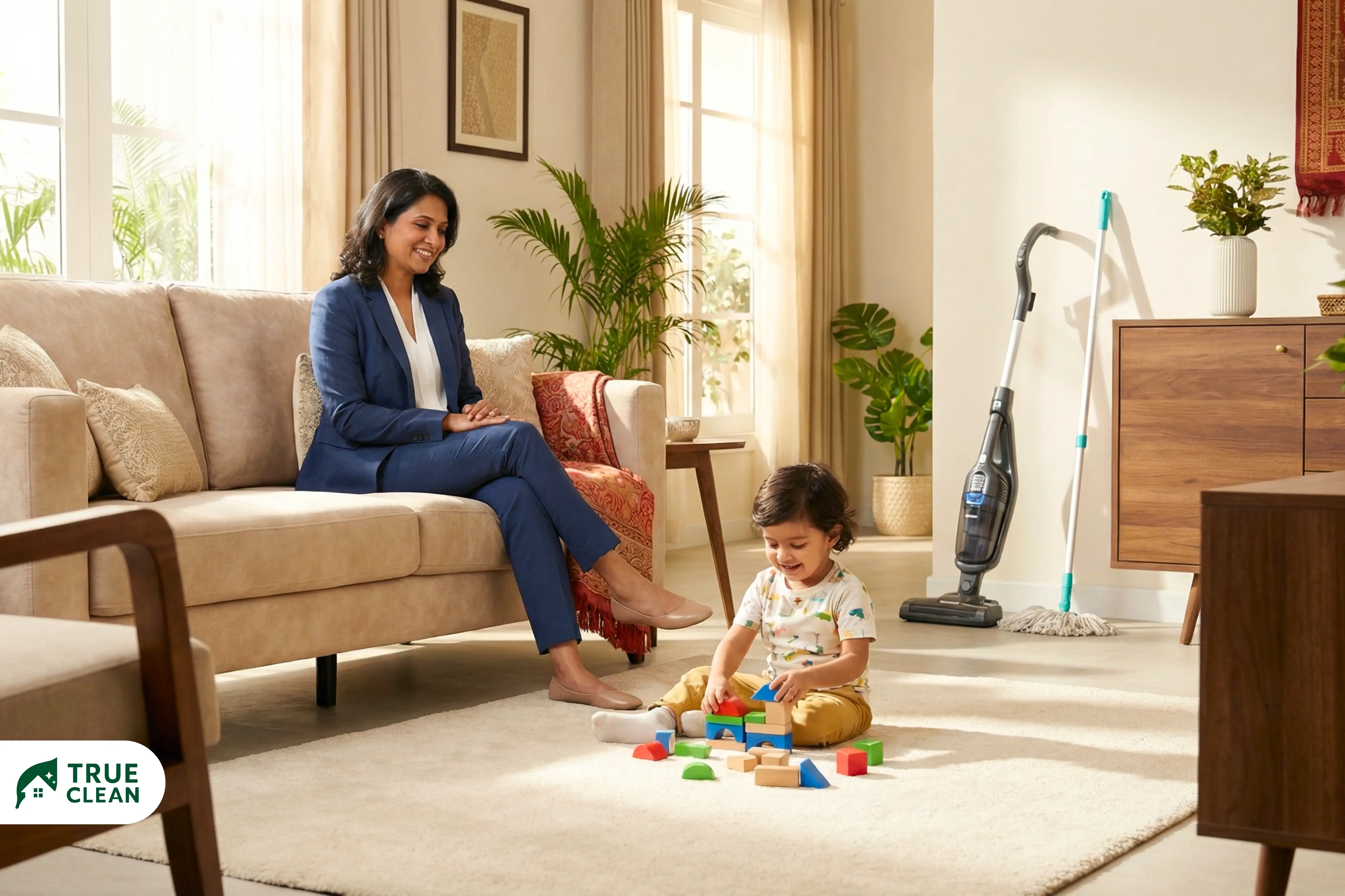 Eco-friendly maid service using child-safe cleaning methods